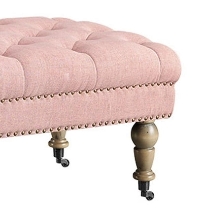 Banc capitonné rose Copper Grove Pereislav de 157 cm