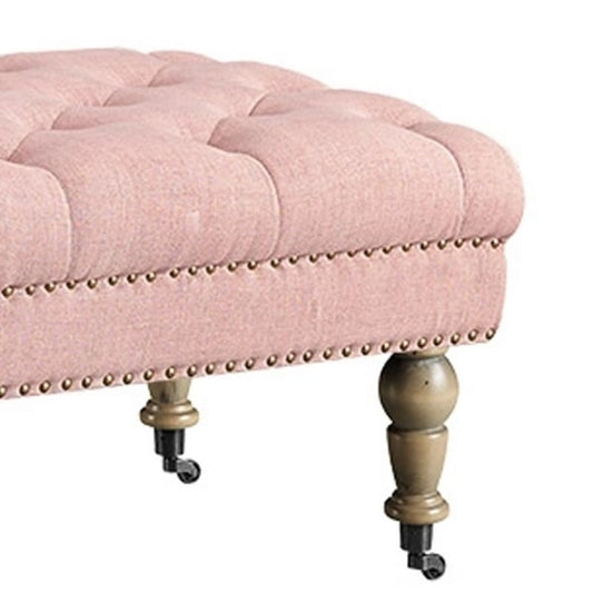 Banc capitonné rose Copper Grove Pereislav de 157 cm