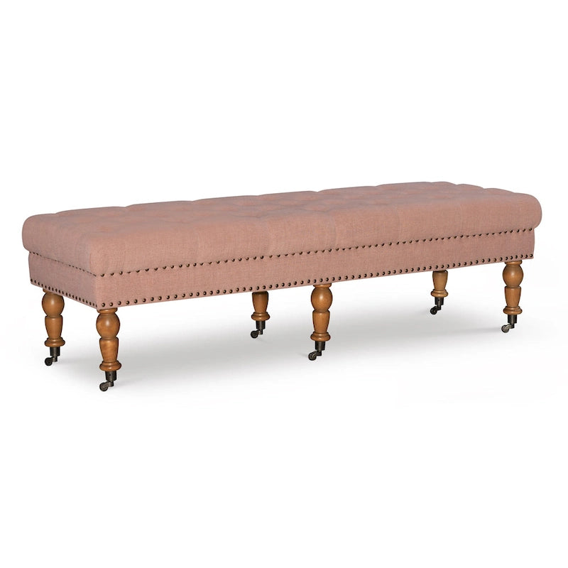Banc capitonné rose Copper Grove Pereislav de 157 cm