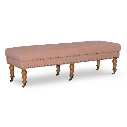 Banc capitonné rose Copper Grove Pereislav de 157 cm