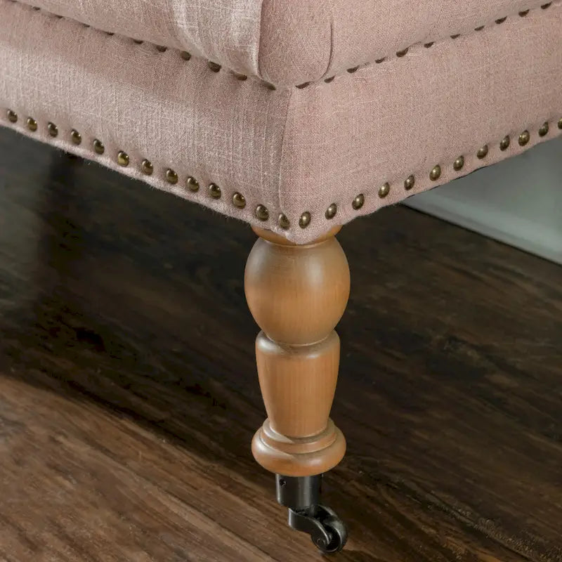 Banc capitonné rose Copper Grove Pereislav de 157 cm