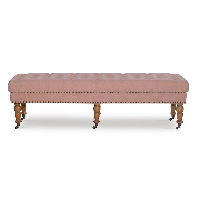 Banc capitonné rose Copper Grove Pereislav de 157 cm