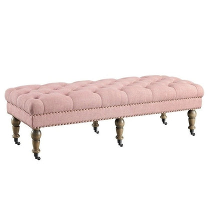 Banc capitonné rose Copper Grove Pereislav de 157 cm
