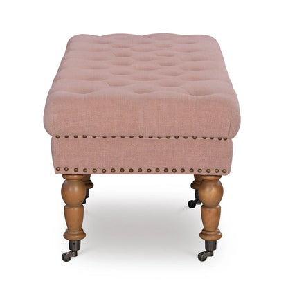 Banc capitonné rose Copper Grove Pereislav de 157 cm