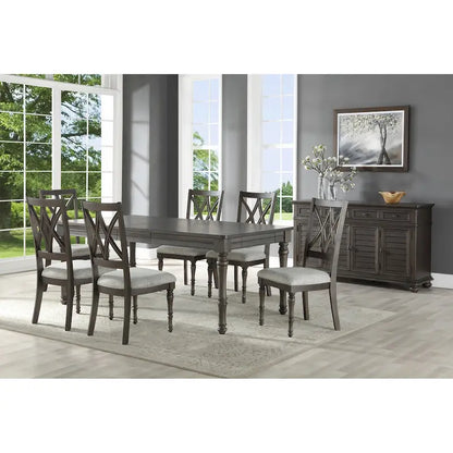 Table de salle à manger en bois Steve Silver Lockwood de 203 cm (80 pouces) - Grise