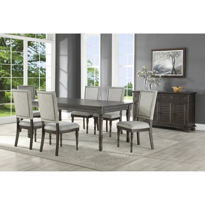 Table de salle à manger en bois Steve Silver Lockwood de 203 cm (80 pouces) - Grise