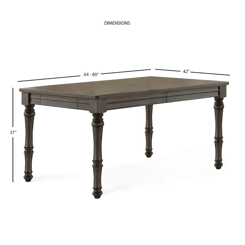 Table de salle à manger en bois Steve Silver Lockwood de 203 cm (80 pouces) - Grise