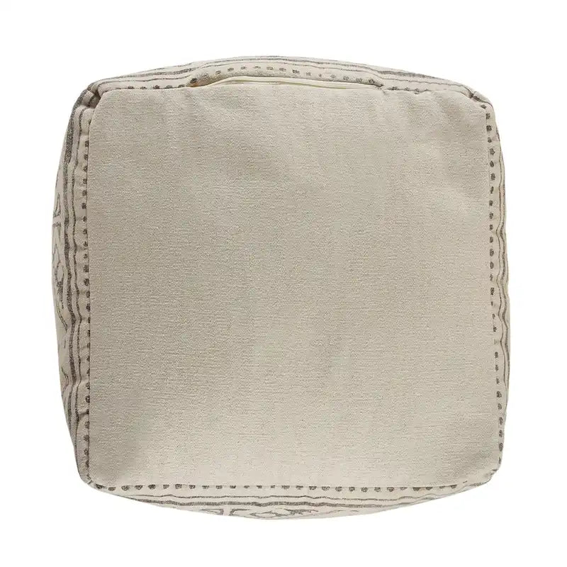 Pouf rustique géométrique fait main Sevita