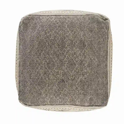 Pouf rustique géométrique fait main Sevita
