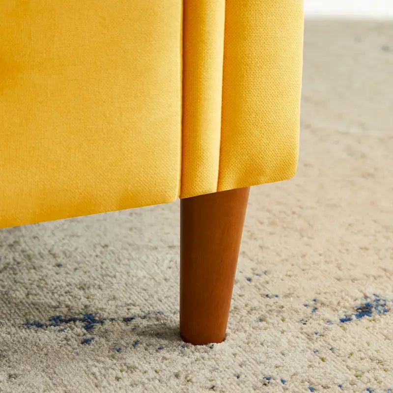Banc de rangement pour chambre à coucher, bout de lit, pouf en lin avec accoudoirs roulés, canapé long