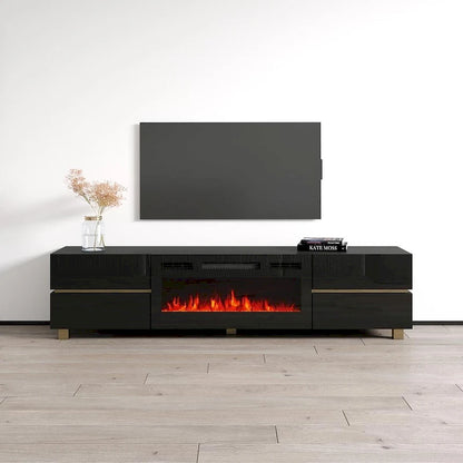 Meuble TV avec cheminée Bono 01 BL-EF