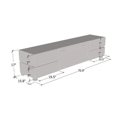 Meuble TV avec cheminée Bono 01 BL-EF