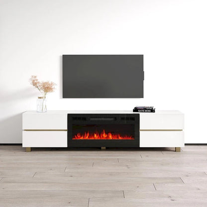 Meuble TV avec cheminée Bono 01 BL-EF