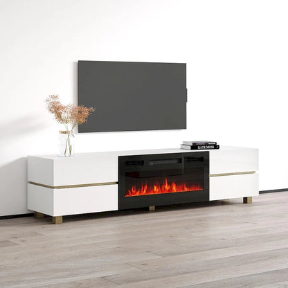 Meuble TV avec cheminée Bono 01 BL-EF