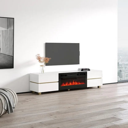 Meuble TV avec cheminée Bono 01 BL-EF