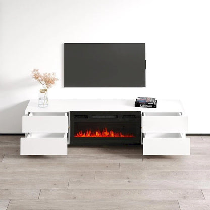 Meuble TV avec cheminée Bono 01 BL-EF