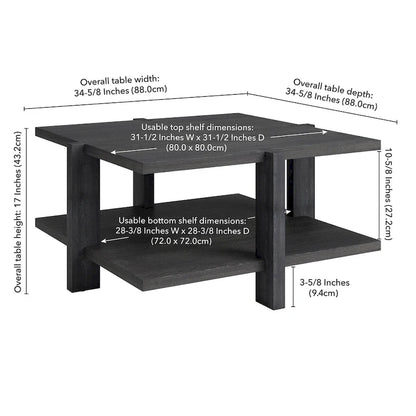Table basse carrée Ingrid de 34,66 pouces de large