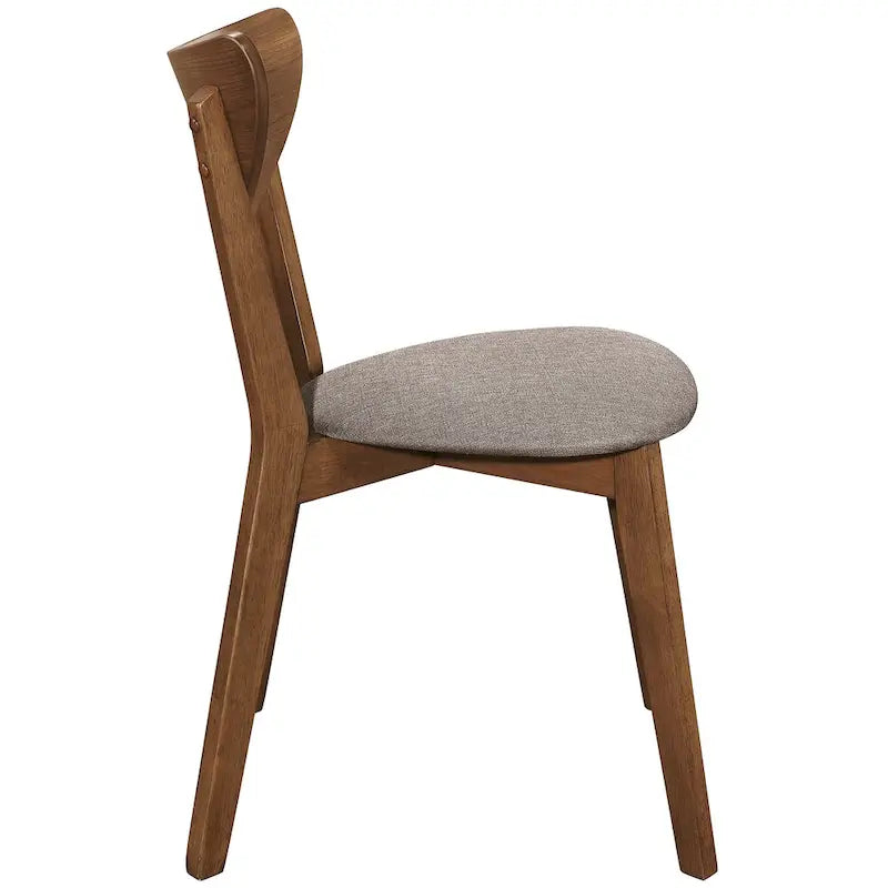 Chaises de salle à manger en noyer naturel style rétro moderne pivoine (lot de 2)