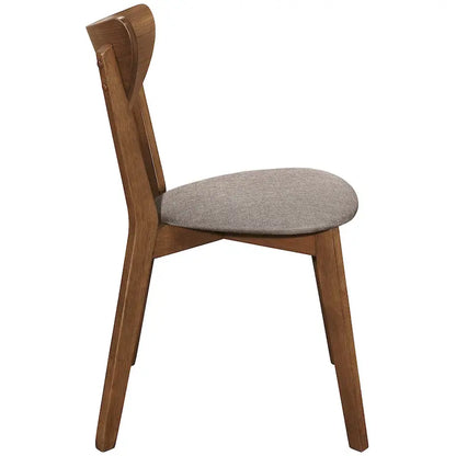 Chaises de salle à manger en noyer naturel style rétro moderne pivoine (lot de 2)