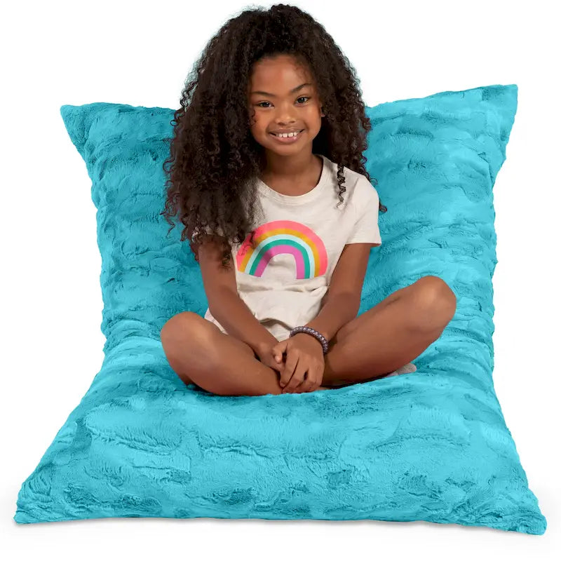 Coussin de sol décoratif géant Jaxx Saxx de 107 cm (3,5 pieds) pour enfants, en fausse fourrure