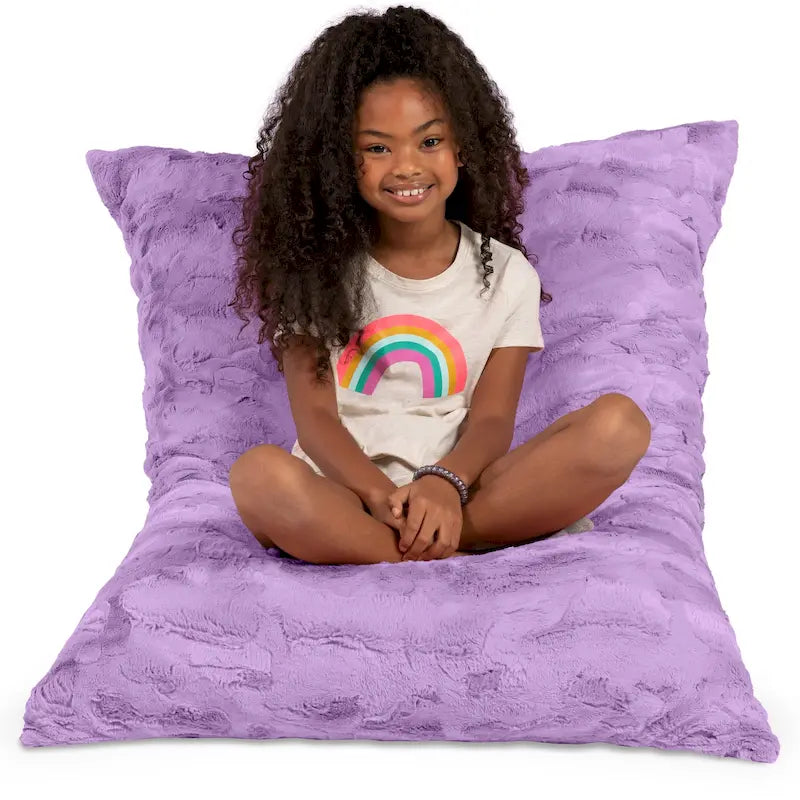 Coussin de sol décoratif géant Jaxx Saxx de 107 cm (3,5 pieds) pour enfants, en fausse fourrure