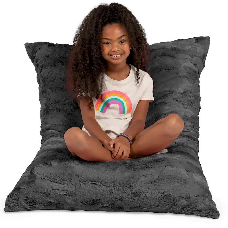 Coussin de sol décoratif géant Jaxx Saxx de 107 cm (3,5 pieds) pour enfants, en fausse fourrure