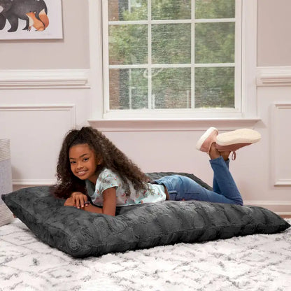 Coussin de sol décoratif géant Jaxx Saxx de 107 cm (3,5 pieds) pour enfants, en fausse fourrure
