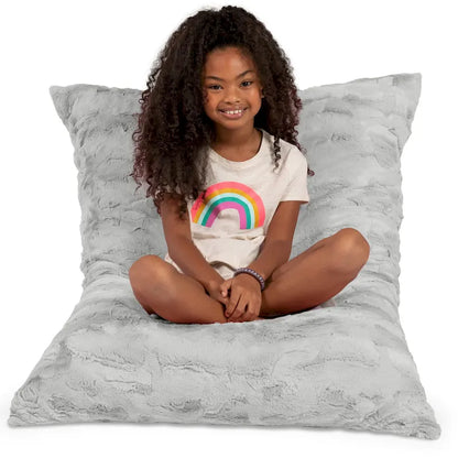 Coussin de sol décoratif géant Jaxx Saxx de 107 cm (3,5 pieds) pour enfants, en fausse fourrure