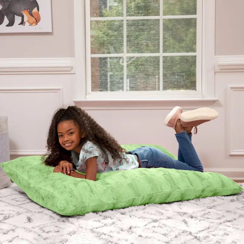 Coussin de sol décoratif géant Jaxx Saxx de 107 cm (3,5 pieds) pour enfants, en fausse fourrure