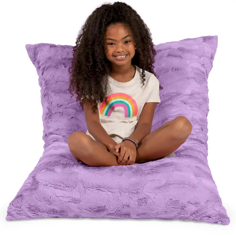 Coussin de sol décoratif géant Jaxx Saxx de 107 cm (3,5 pieds) pour enfants, en fausse fourrure