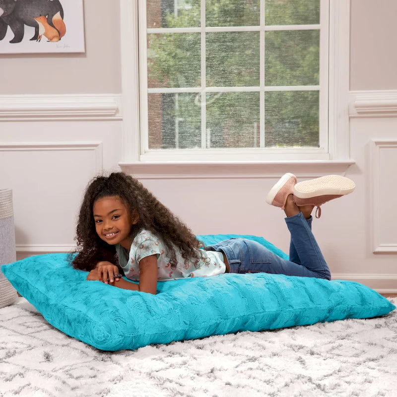 Coussin de sol décoratif géant Jaxx Saxx de 107 cm (3,5 pieds) pour enfants, en fausse fourrure