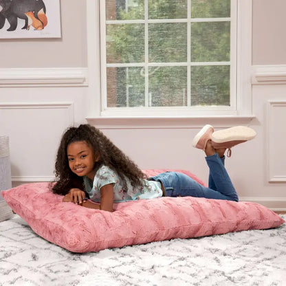 Coussin de sol décoratif géant Jaxx Saxx de 107 cm (3,5 pieds) pour enfants, en fausse fourrure