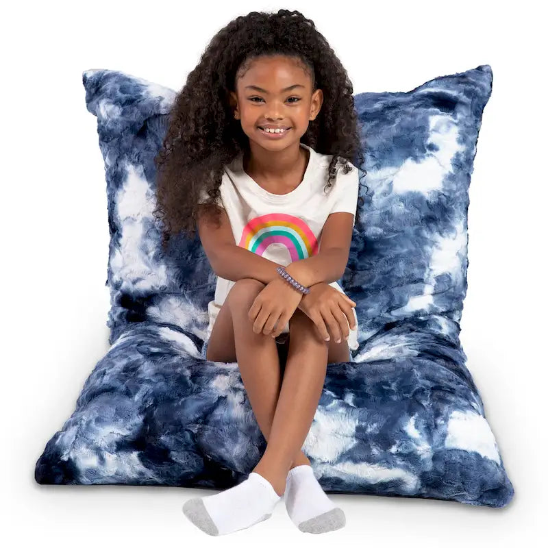 Coussin de sol décoratif géant Jaxx Saxx de 107 cm (3,5 pieds) pour enfants, en fausse fourrure