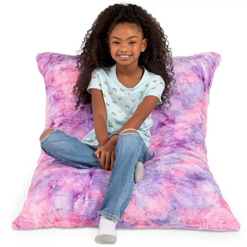 Coussin de sol décoratif géant Jaxx Saxx de 107 cm (3,5 pieds) pour enfants, en fausse fourrure