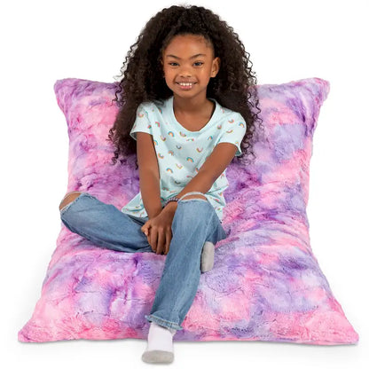 Coussin de sol décoratif géant Jaxx Saxx de 107 cm (3,5 pieds) pour enfants, en fausse fourrure