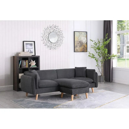 Canapé d'angle en tissu Brayden avec méridienne
