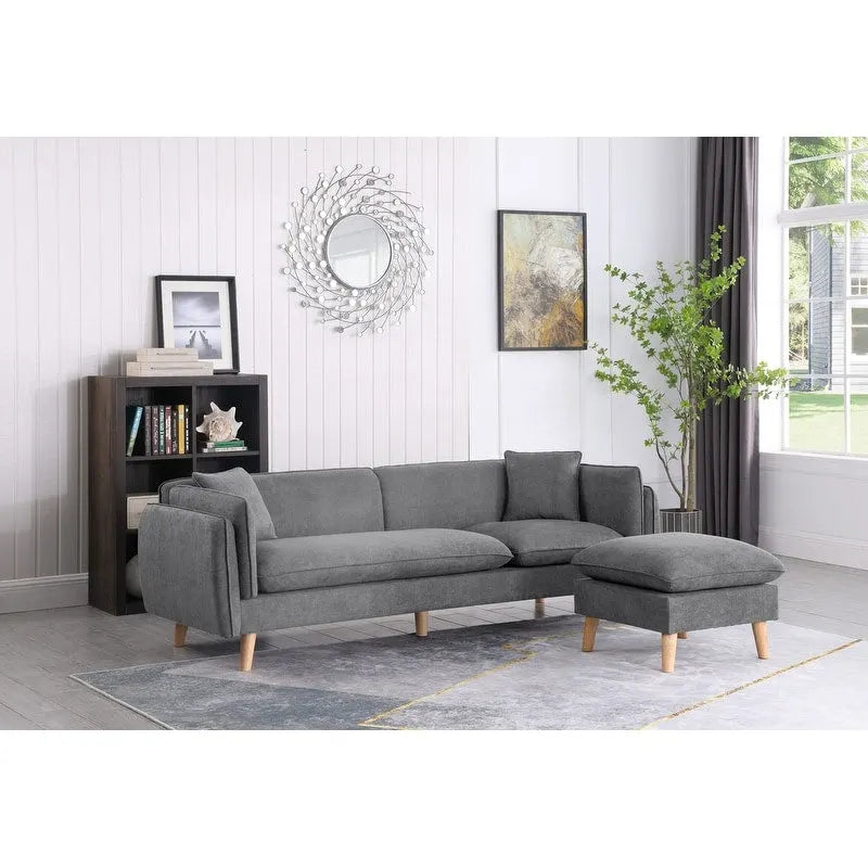 Canapé d'angle en tissu Brayden avec méridienne