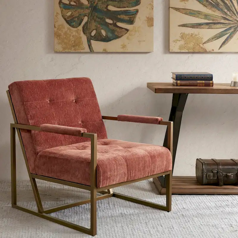 Fauteuil lounge Waldorf INK+IVY en similicuir et structure métallique