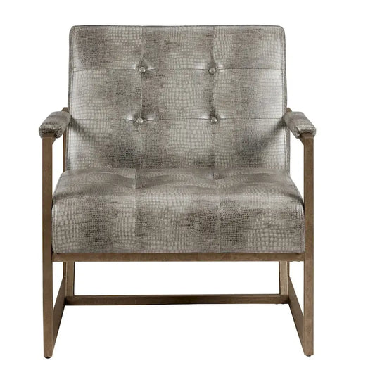 Fauteuil lounge Waldorf INK+IVY en similicuir et structure métallique