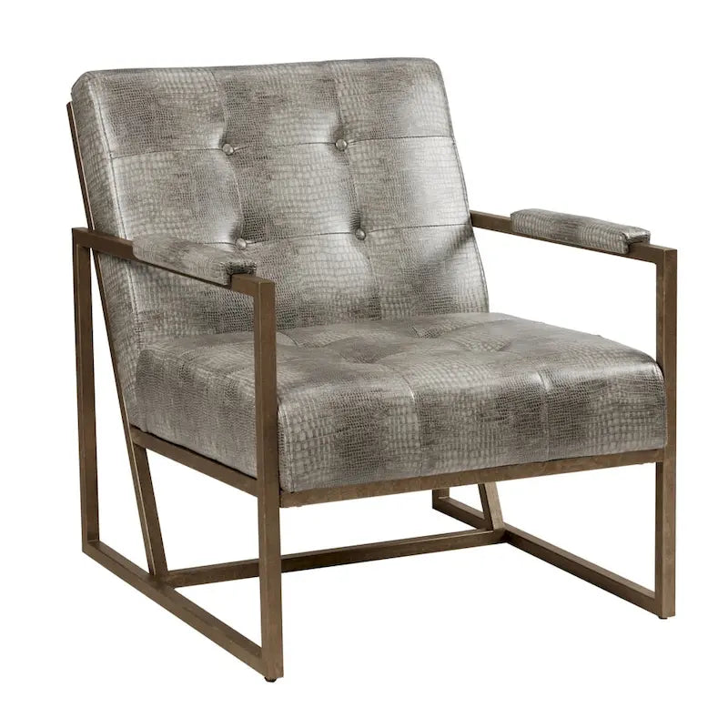 Fauteuil lounge Waldorf INK+IVY en similicuir et structure métallique
