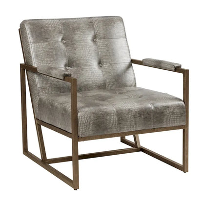 Fauteuil lounge Waldorf INK+IVY en similicuir et structure métallique