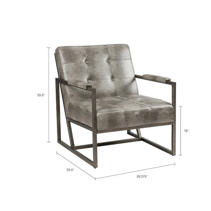 Fauteuil lounge Waldorf INK+IVY en similicuir et structure métallique