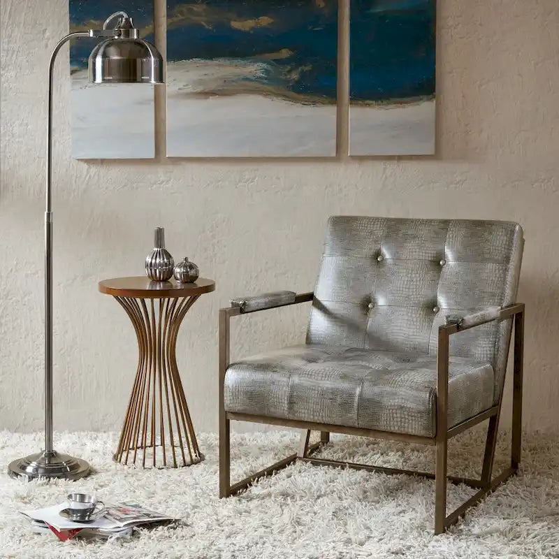 Fauteuil lounge Waldorf INK+IVY en similicuir et structure métallique