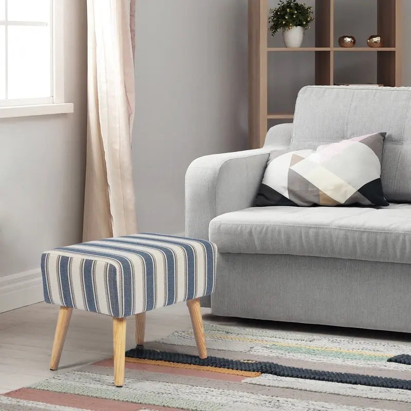 Tabouret repose-pieds ottoman Adeco avec pieds en bois