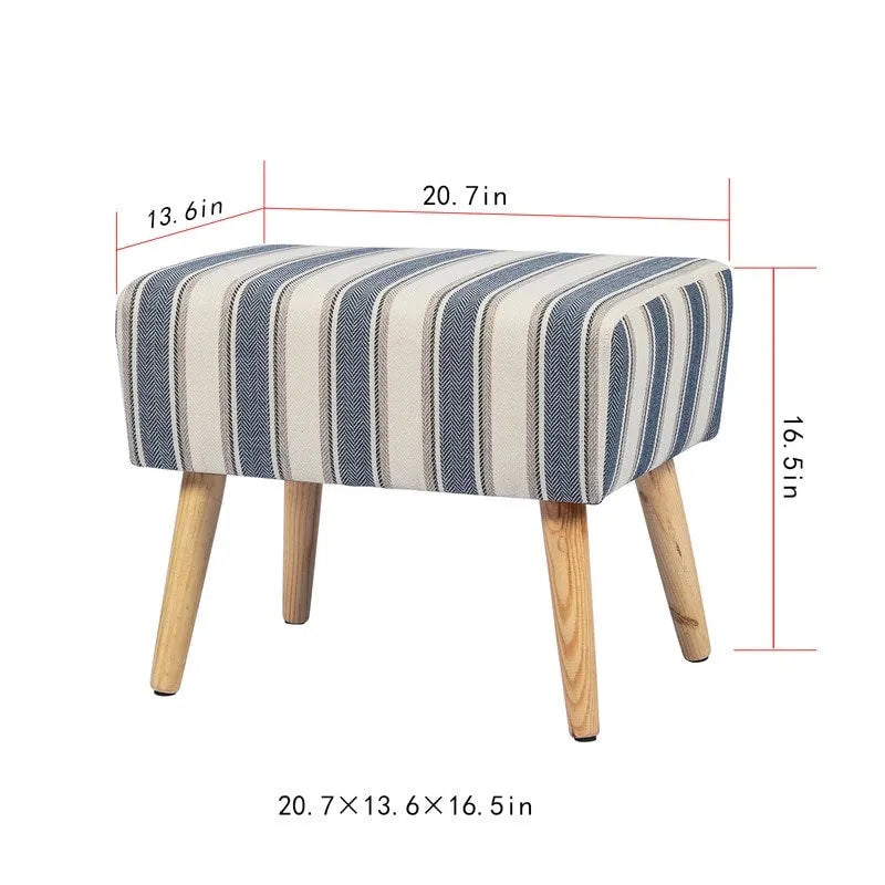 Tabouret repose-pieds ottoman Adeco avec pieds en bois