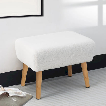 Tabouret repose-pieds ottoman Adeco avec pieds en bois