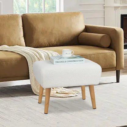 Tabouret repose-pieds ottoman Adeco avec pieds en bois