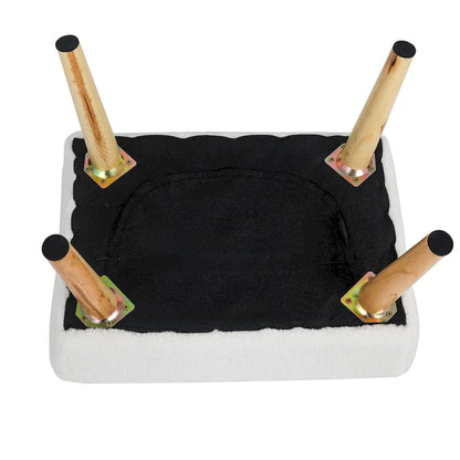 Tabouret repose-pieds ottoman Adeco avec pieds en bois