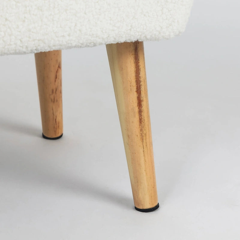 Tabouret repose-pieds ottoman Adeco avec pieds en bois