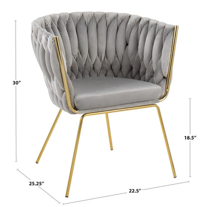 Chaise Erika tressée Silver Orchid